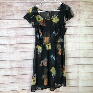 Black Rainn Beautiful Sheer Floral Cover Up Size M